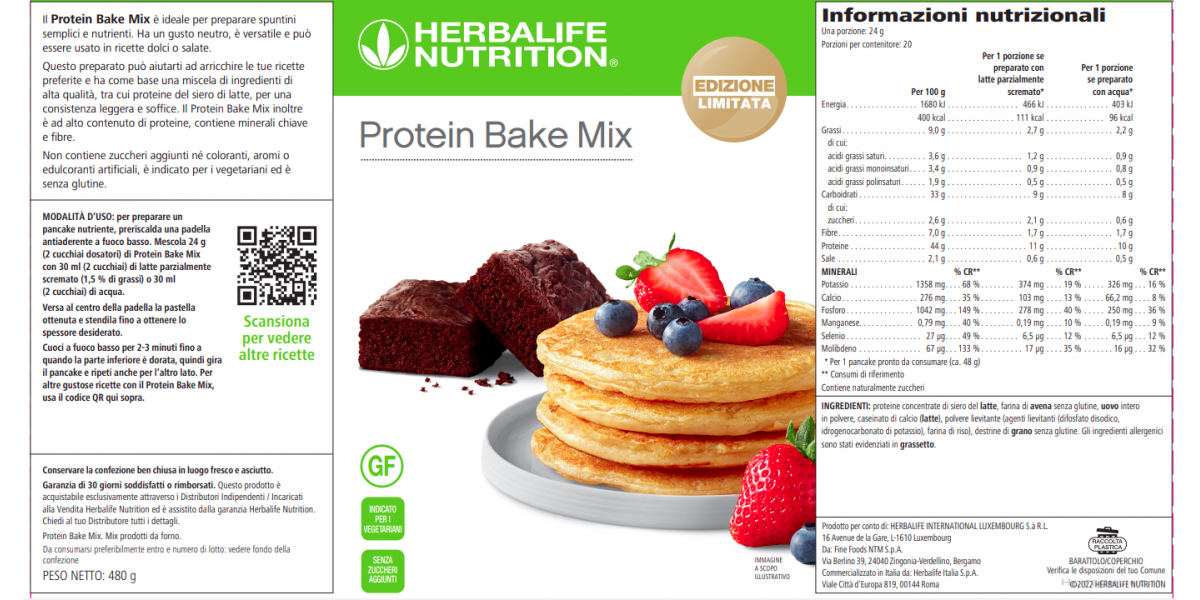 Herbalife Protein Bake Mix 20 porzioni - EDIZIONE LIMITATA -