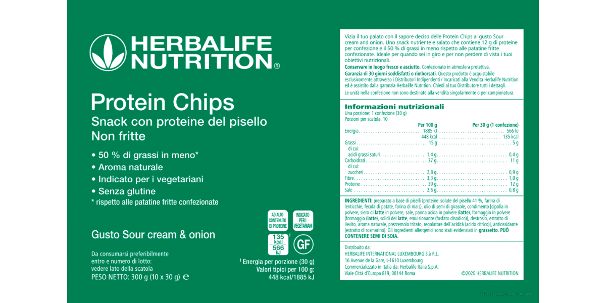 Herbalife Protein Chips gusto cream & onion